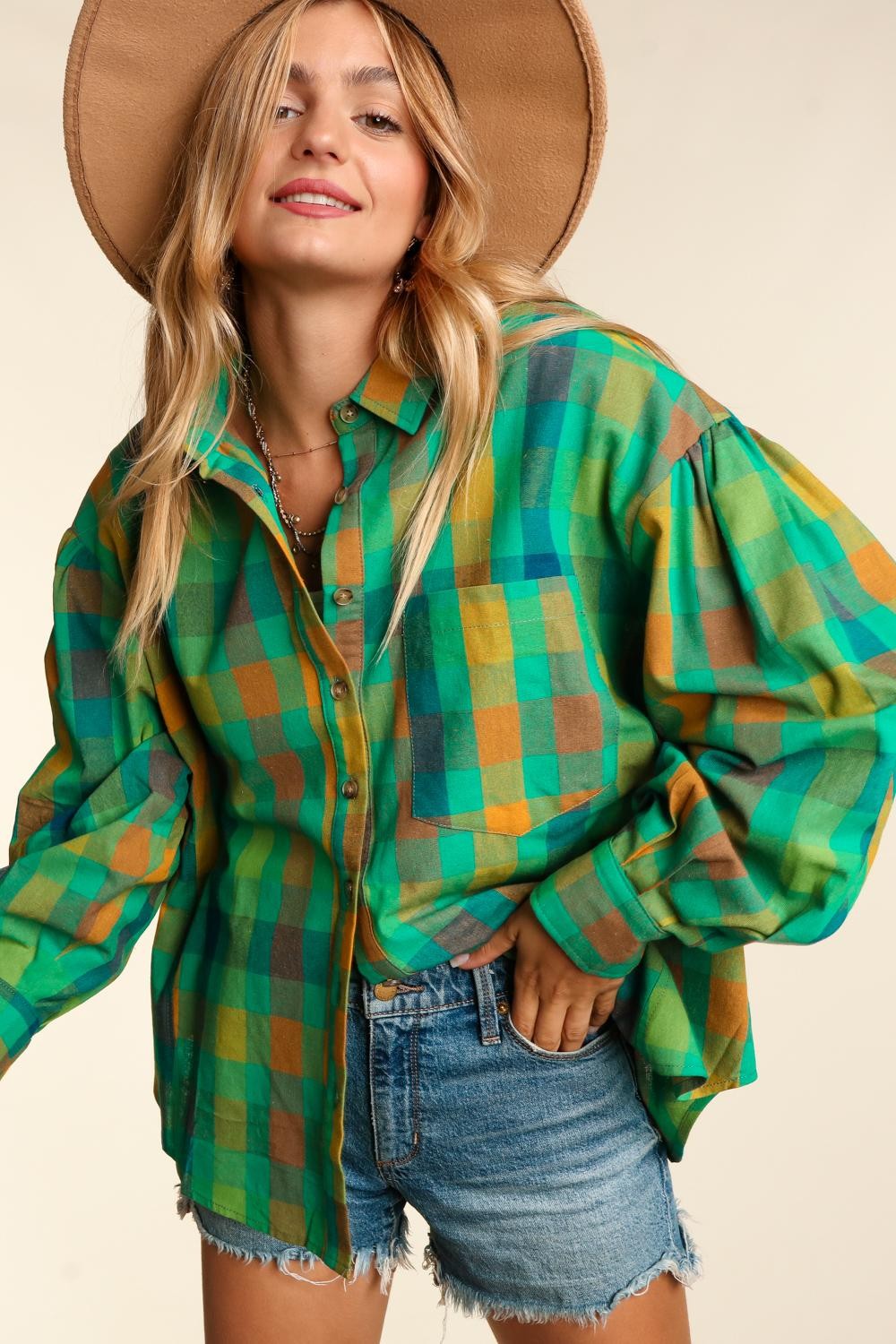 Anything but Basic Plaid Top