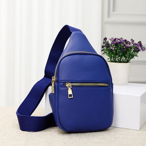 Leather Sling Bag - Bright Blue