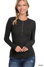 Load image into Gallery viewer, Waffle Knit Top - Black
