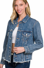 Load image into Gallery viewer, Jean Jacket with Frayed Hem
