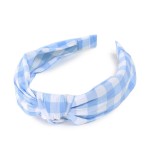 Load image into Gallery viewer, Blue &amp; White Gingham Headband
