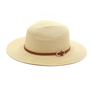 Straw Sun Hat with Loop Buckle