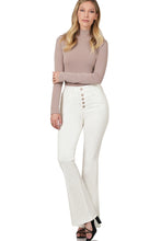 Load image into Gallery viewer, White High Rise Button-Up Jeans

