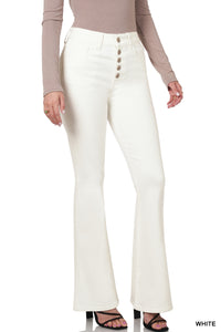 White High Rise Button-Up Jeans
