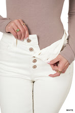 Load image into Gallery viewer, White High Rise Button-Up Jeans
